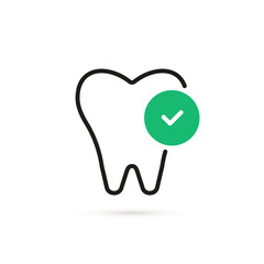 thin line tooth like quality dentistry icon