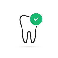 thin line tooth like good dental service icon
