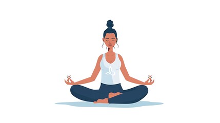 Woman Meditating In Nature