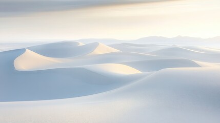 The striking White Sands National Park with its vast dunes, seen from above, with room for text.