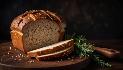 Artisan Bread on Wooden Board