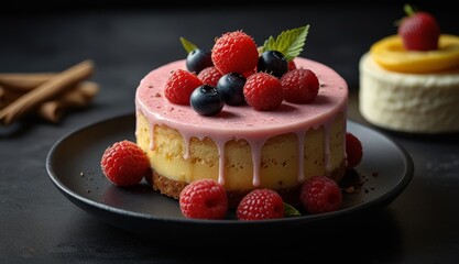 Delicious Berry Cake Slice