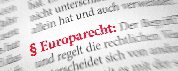  Wörterbuch mit dem Begriff Europarecht