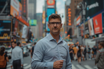 City Professional in Times Square Afternoon