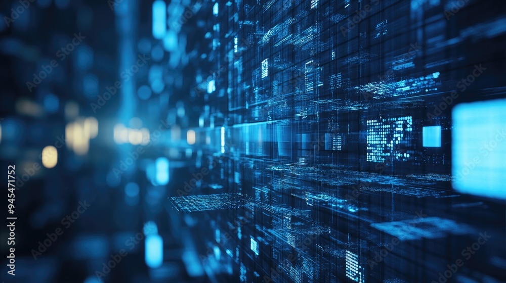 Poster abstract background featuring business science and computer technology themes created through 3d ren