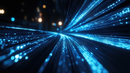 Abstract background featuring blue filter technology with dark motion lights design showcasing a high tech speed template