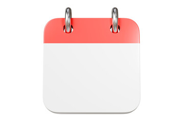 3d Red Calendar clock icon on isolated purple background. Reminder notification or Time management concept. Website Ui design icon. Minimal 3d cartoon red calendar time zone icon. 3d render.