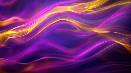 Blurred Abstract Background with Purple and Yellow Streaks and Wavy Lines