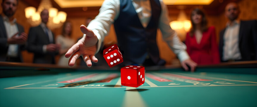 First-Person Casino Dice Throw - Dynamic Action at the Table