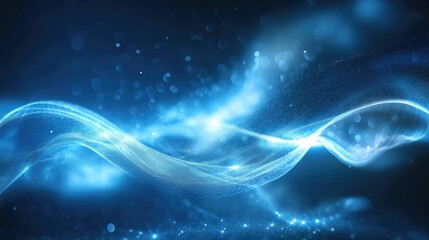 Blue abstract background featuring a smooth blur effect and illuminated elements