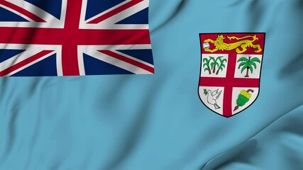 A beautiful view of the Fiji flag video. 3d flag-waving video. Fiji flag 4K resolution.
