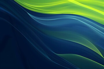 Illustration of A trendy abstract background with a gradient shift from bright lime green to deep navy blue, showcasing subtle, flowing waves and dynamic textures. Ai Generate.