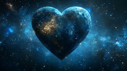 Heart Shaped Planet in Space.