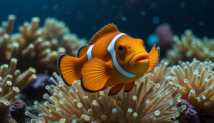 Colorful Clownfish in Coral Reef
