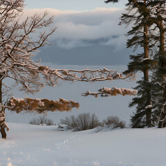 snow covered trees