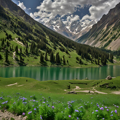 alpine lake in the mountains