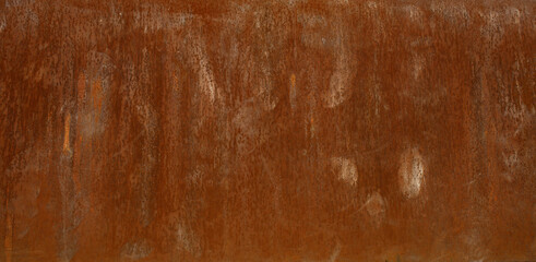 	
Panoramic grunge rusted metal texture, rust and oxidized metal background. Old metal iron panel.	