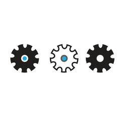 Gear icon template color editable. Gear symbol vector sign isolated on white background.