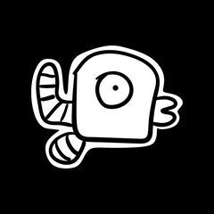 Cute kid scribble doodle icons set. Hand drawn childish funny simple vector illustrations.