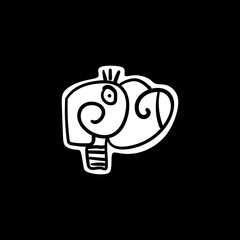 Cute kid scribble doodle icons set. Hand drawn childish funny simple vector illustrations.