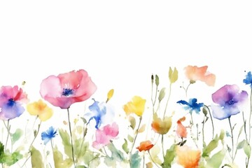 Fototapeta premium flores silvestres pintadas en acuarela