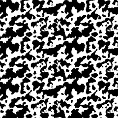 Black and white vector illustration showcases a seamless pattern with floral and butterfly silhouettes, a decorative nature element