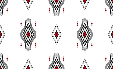 Geometric Ethnic pattern seamless pattern black and white or indigo fabric for carpet, clothing, wrapping, Batik, fabric or silk fabric, black and white Vector illustration