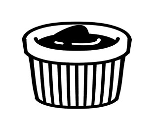 ディップ皿に入ったケチャップのイラスト素材