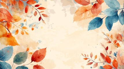 A colorful background with leaves and flowers