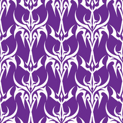 Seamless pattern of abstract ethnic Maori or Polynesian neo tribal trendy y2k shapes. Gothic futuristic tattoo background for fashion, poster, print, banner