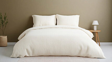 White Bedding Minimalist Bedro