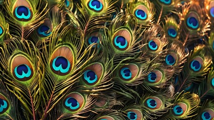 Obraz premium Peacock feathers background