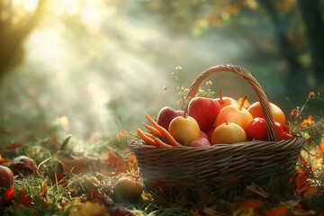 basket of fresh fruits and vegetables