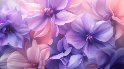 Pastel-toned background featuring a purple and pink flower bouquet, perfect for delicate and charming floral designs.