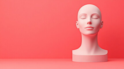 Pink Mannequin Head.