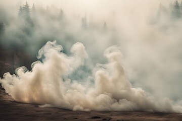 Fototapeta premium A trail of smoke rising from an unseen source at the bottom of the image creating a soft ethereal, Ai Generated