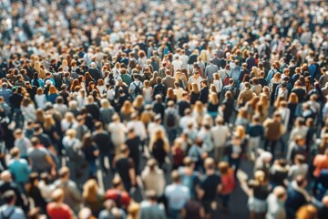 Defocused aerial view of a crowd Defocused aerial view of a crowd