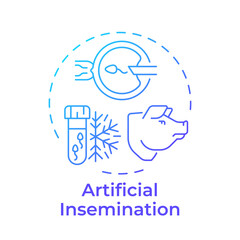 Artificial insemination blue gradient concept icon. Reproductive technology, genetics. Round shape line illustration. Abstract idea. Graphic design. Easy to use in infographic, presentation