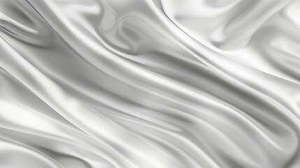 Obraz premium Elegant white silk satin fabric with soft folds and luxurious texture. Fashion textile background.