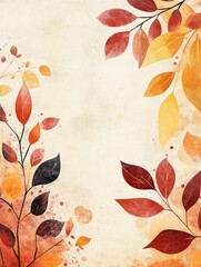 A colorful background with leaves and flowers