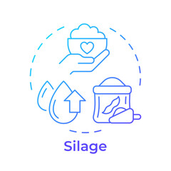 Silage blue gradient concept icon. Livestock farming, farm cultivation. Cattle forage. Round shape line illustration. Abstract idea. Graphic design. Easy to use in infographic, presentation