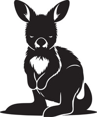 cute baby kangaroo (Joey) vector silhouette