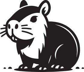 cute capybara vector silhouette illustration