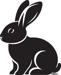 black rabbit vector illustration