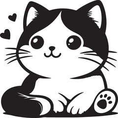 black cat vector illustration art