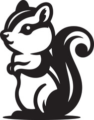 cute chipmunk vector silhouette