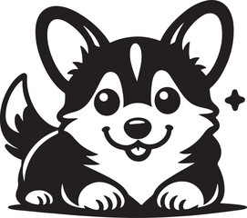 cute corgi vector silhouette.