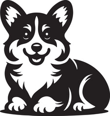 cute corgi vector silhouette.