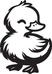 cute duckling vector silhouette