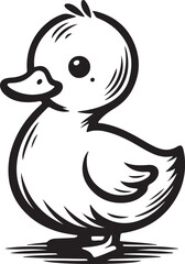 cute duckling vector silhouette